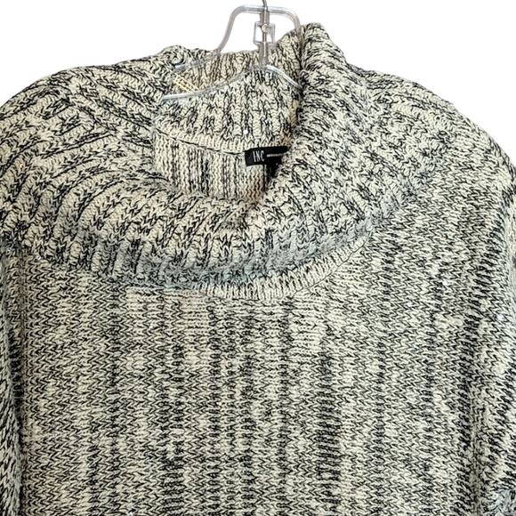 INC Cowl Neck Sweater Black/White, M - Picture 2 of 6